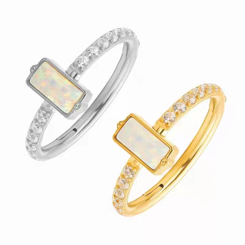 Clicker Ring Seamless - 10 pièces 316L acier chirurgical opale