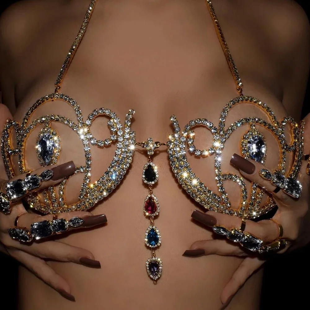 Body Jewelry Retainers - Soutien-gorge bikini biscuits géométrique pour femme,