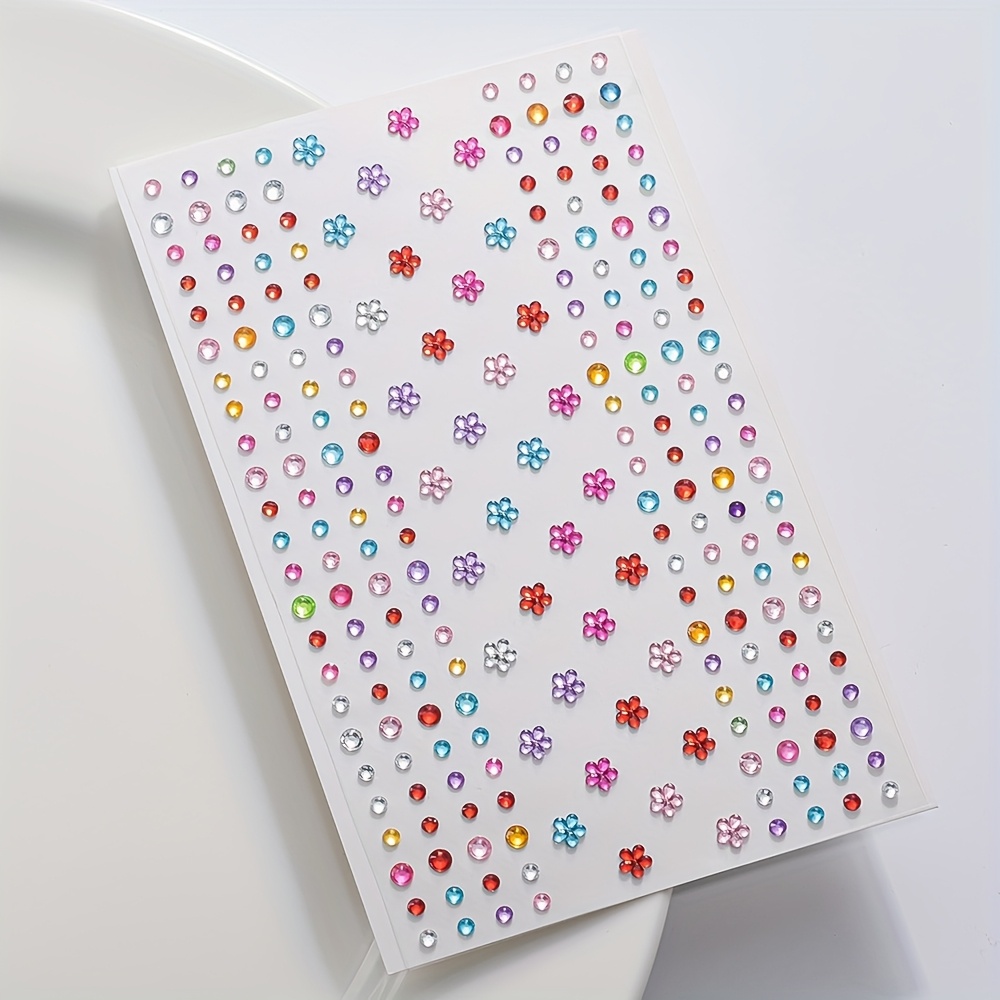 Body Jewelry Stickers - 1 Feuille d'Autocollants Colorés Brillants en