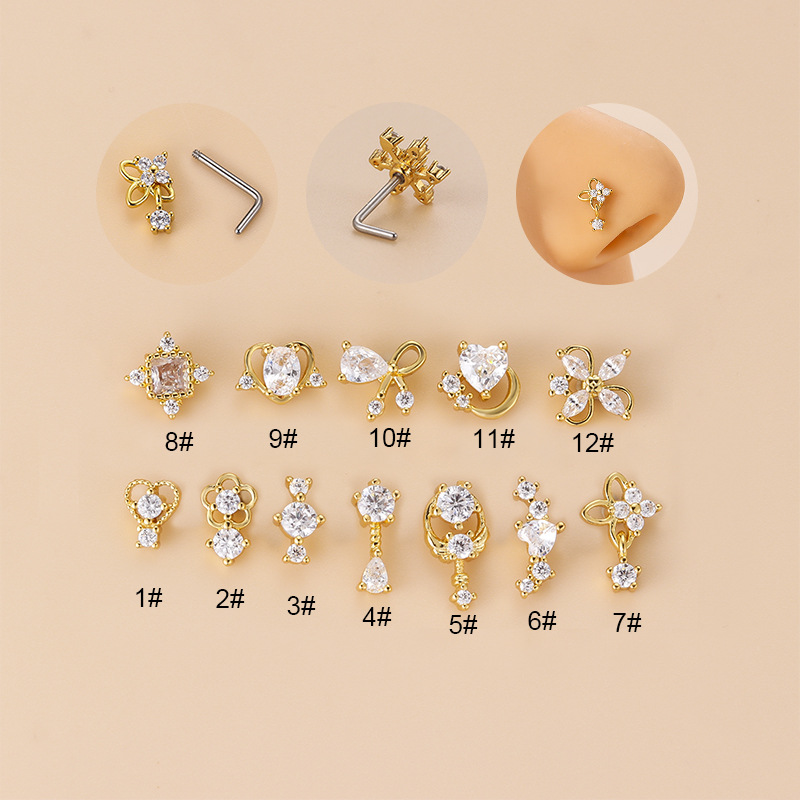Body Jewelry Nose Ring - Piercing de nez en zircon cubique