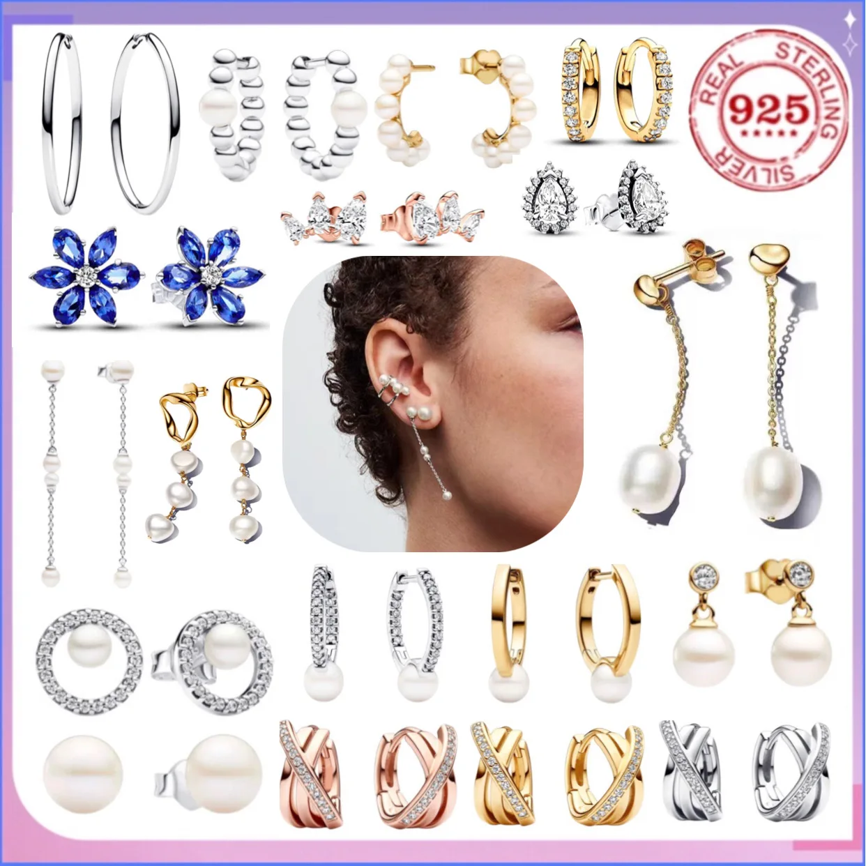 Body Jewelry High Quality - Boucles d'oreilles en argent sterling 925%