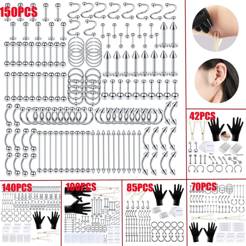 Body Jewelry Nose Ring - Kit de Piercing Corporel 150/140/85/70/42 Pièces,