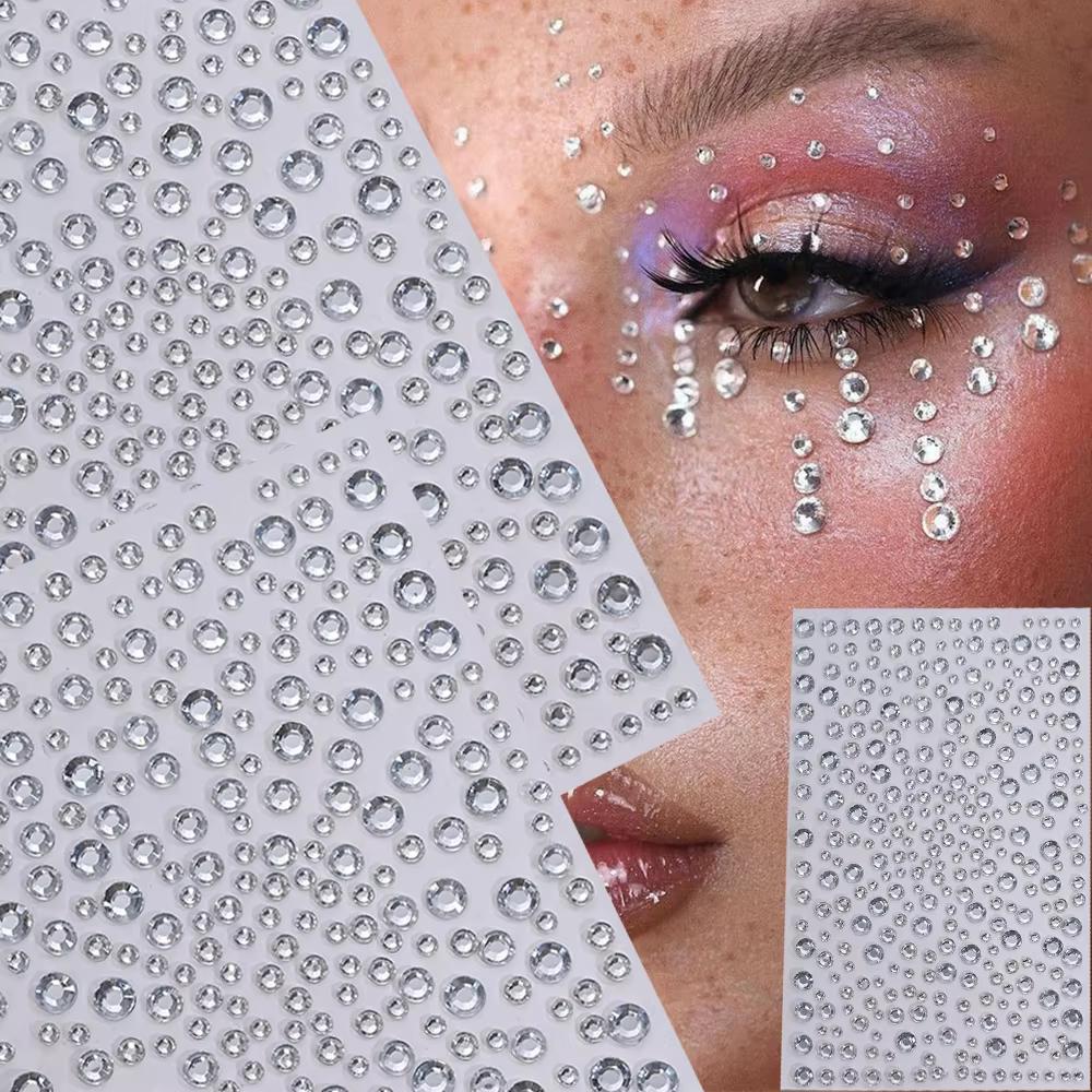 Body Jewelry Stickers - 1 feuille d'autocollants pour le visage