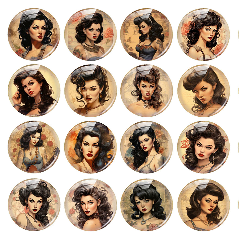 Body Jewelry Stickers - Cabochons en verre vintage à dos