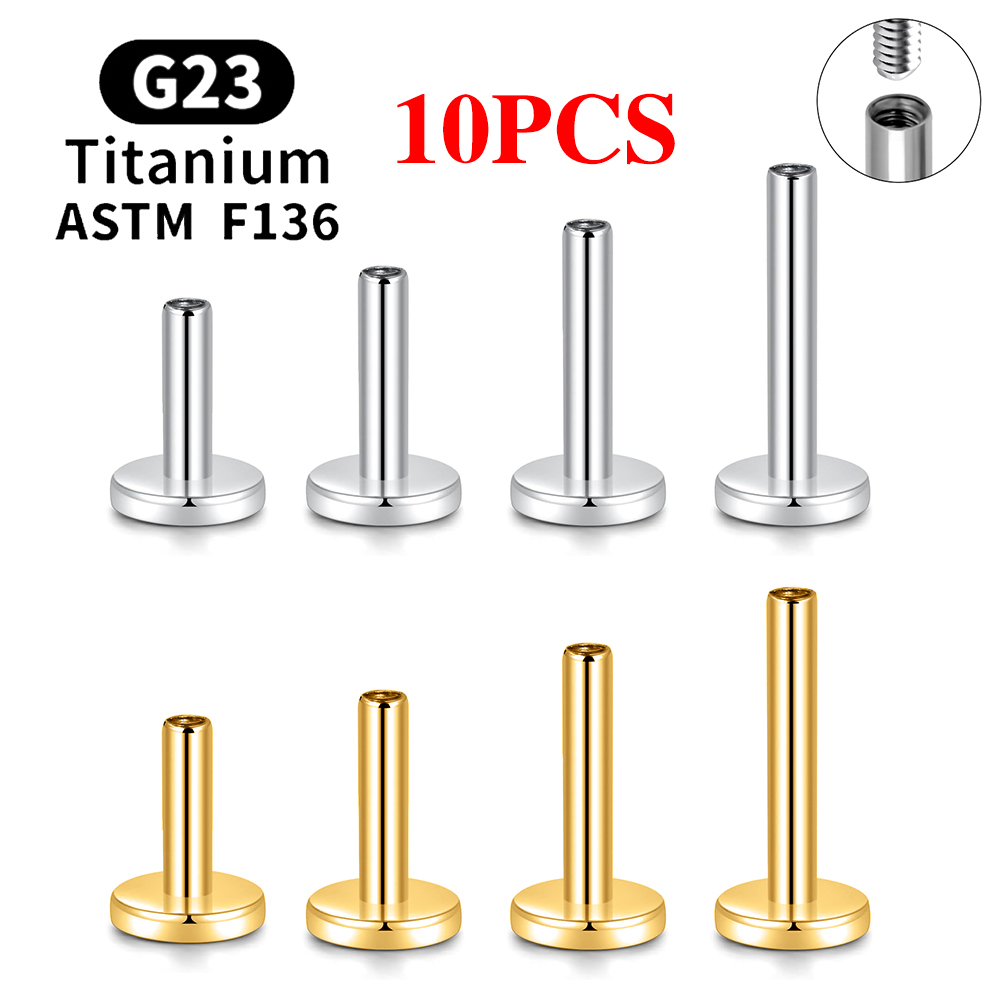 Body Jewelry Internally Threaded - 10 pièces G23 titane Piercing filetage