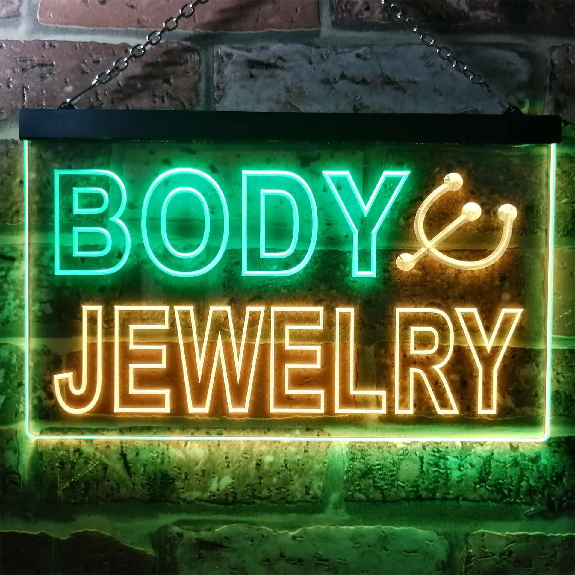 Body Jewelry Shop - Enseigne au néon Led bicolore pour