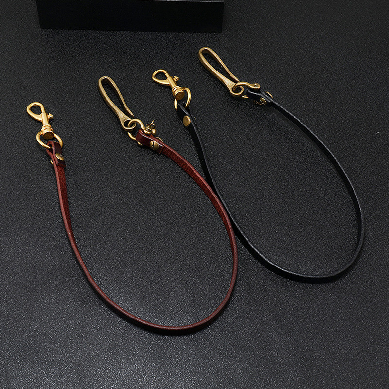 Body Jewelry Retainers - Porte-clés Long en cuir véritable, fait