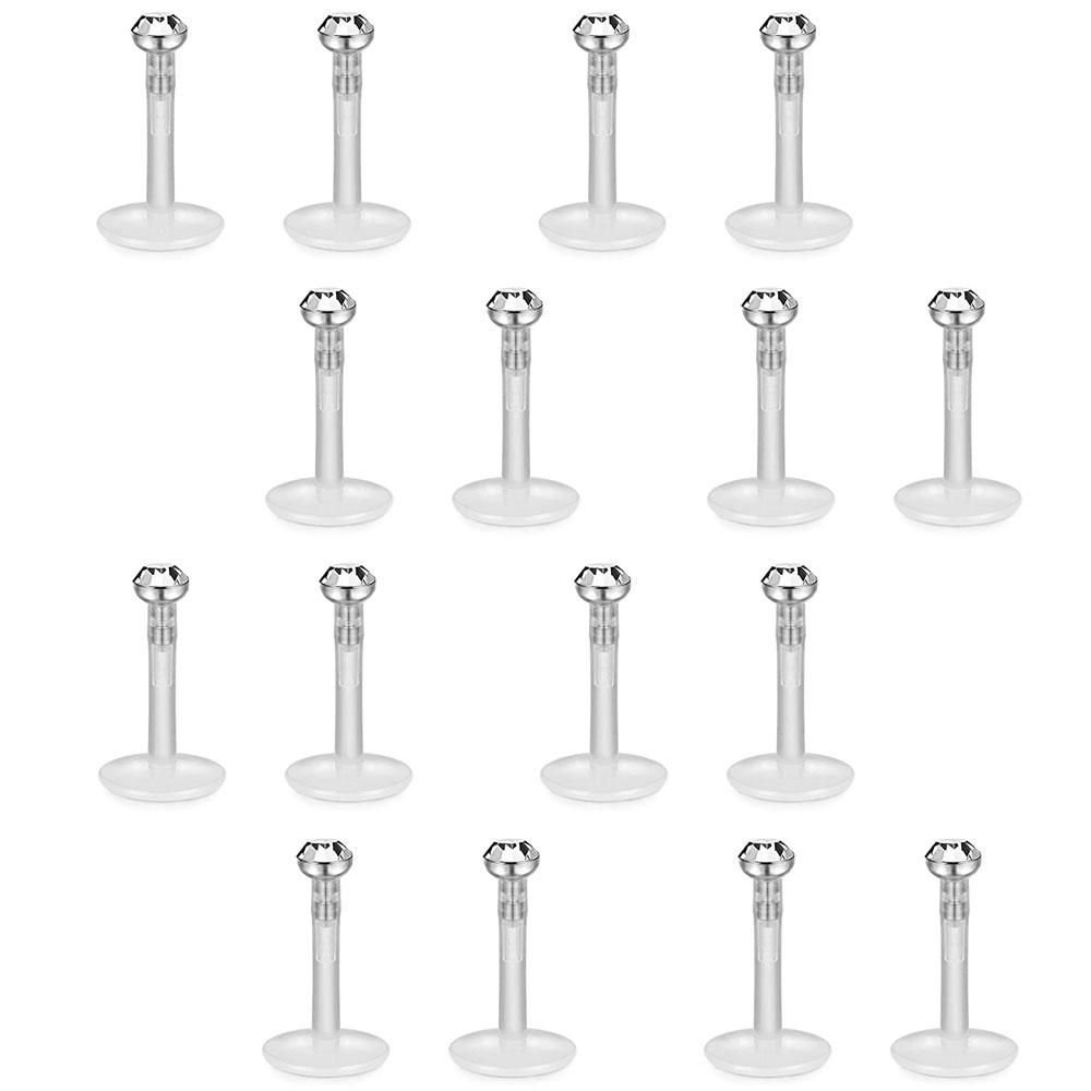 Body Jewelry Retainers - WKOUD 16 pièces 16G clair Bioflex