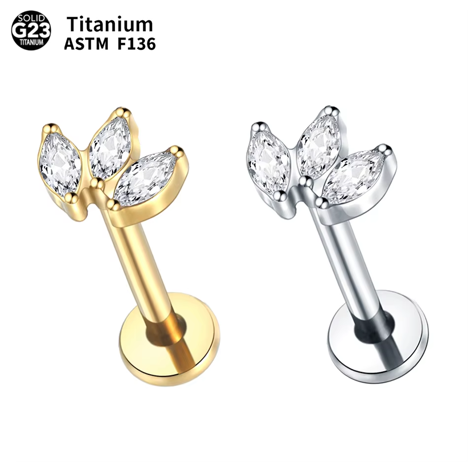 Body Jewelry Internally Threaded - 1pc Labret Piercing titane lèvres goujons