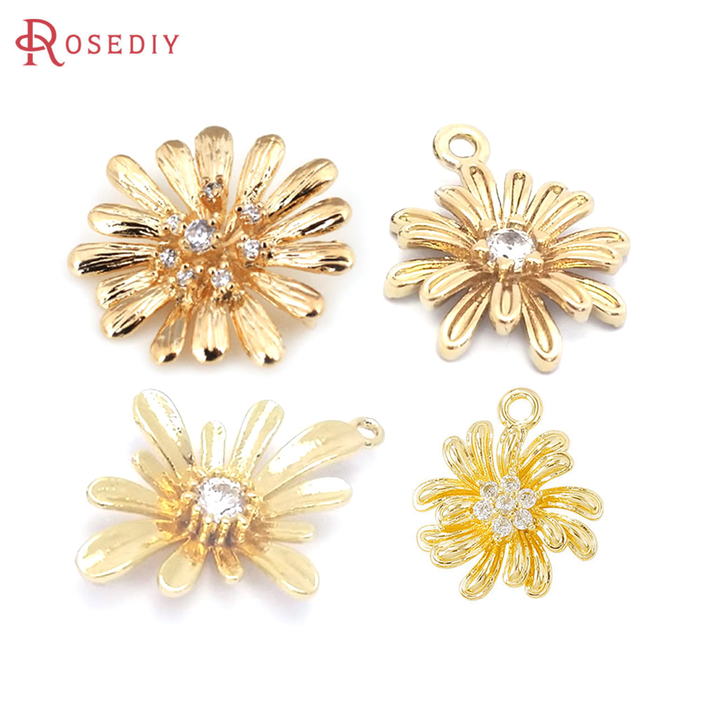 Body Jewelry High Quality - Pendentifs breloques tournesol marguerite en laiton