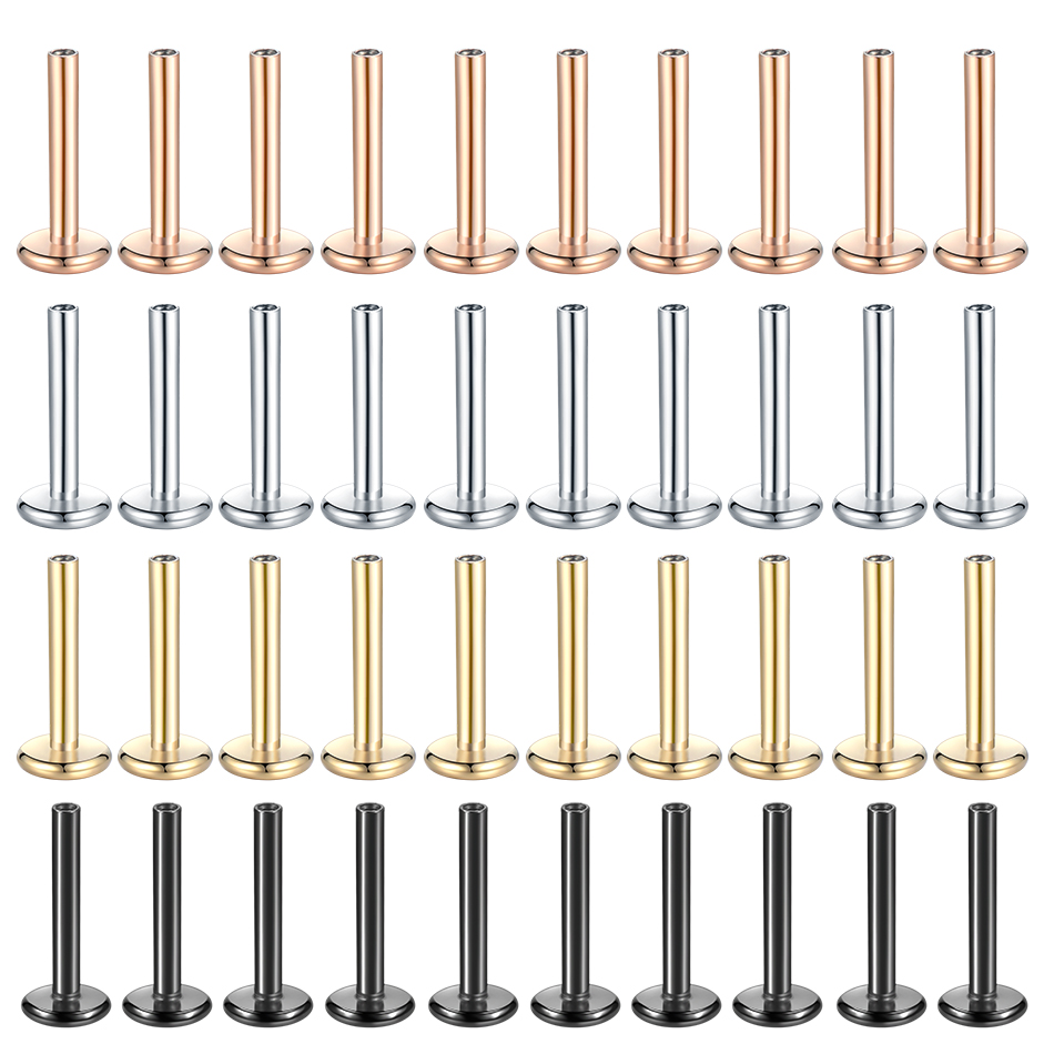 Body Jewelry Internally Threaded - Piercing Labret en acier, 10 pièces/ensemble,