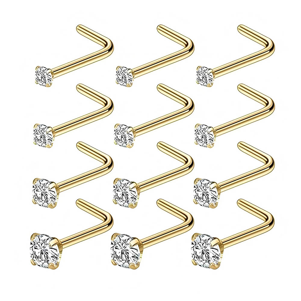 Body Jewelry Nose Ring - Ensemble complet de 12 pièces de