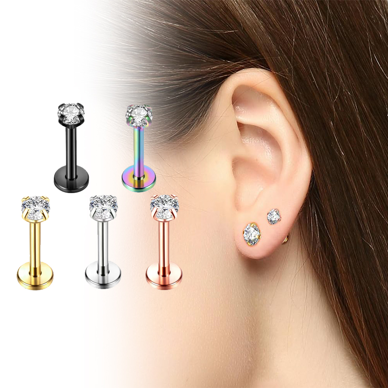Boucles d'oreilles clous en ti - Body Jewelry Internally Threaded avis et prix
