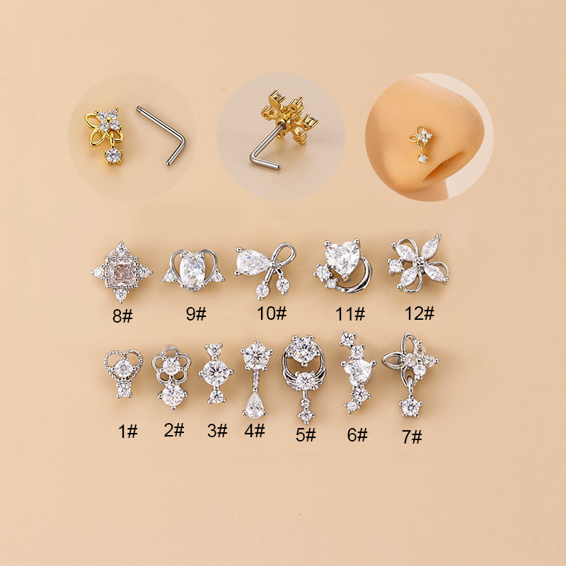 Piercing de nez en zircon cubi - Body Jewelry Nose Ring avis et prix