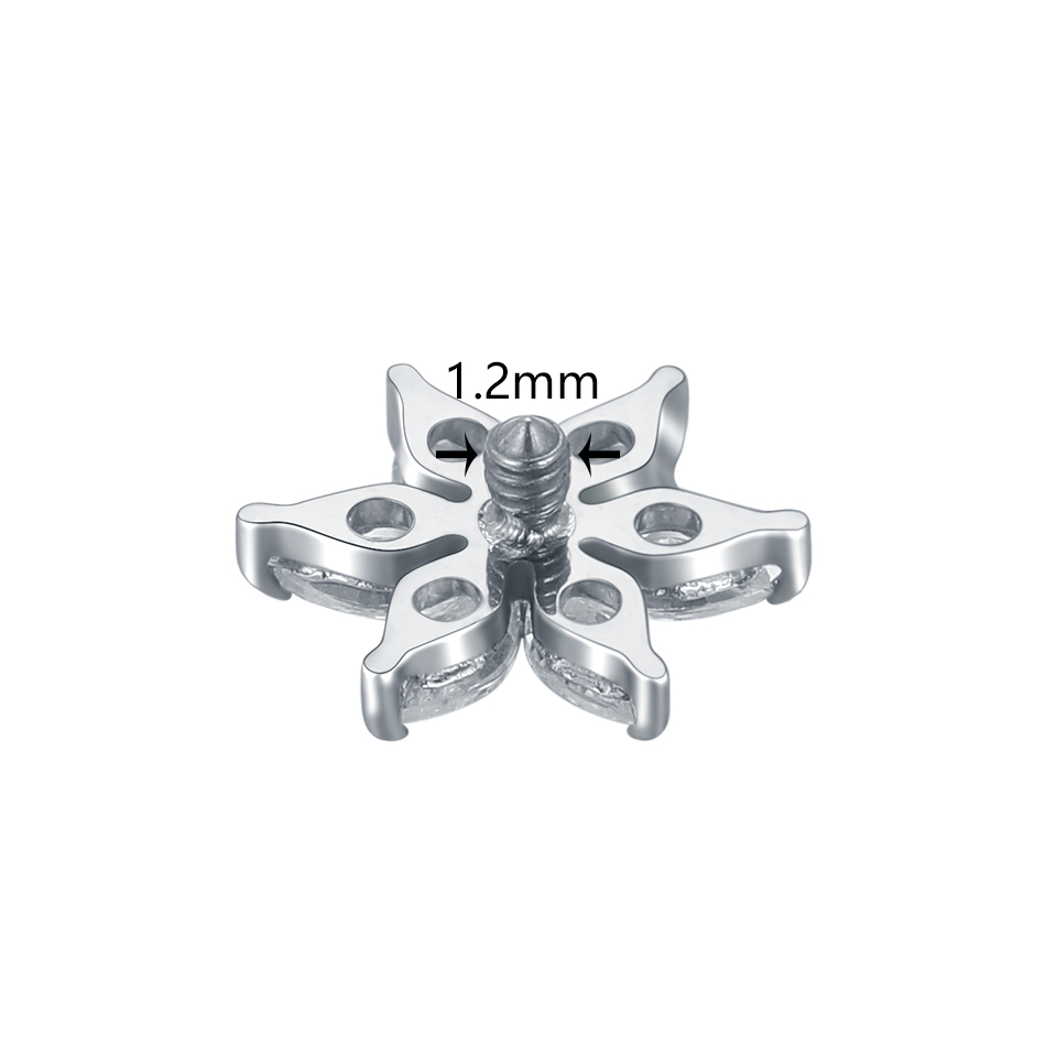 1/5 pièces titane cristal fleu - Dermal Anchor Top avis et prix