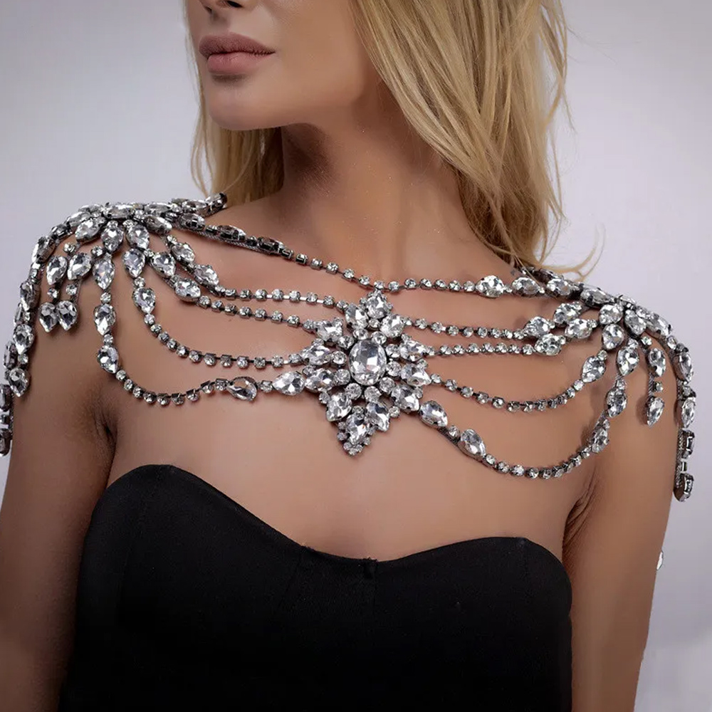 Boho cristal mariée épaule cha - Body Jewelry Retainers avis et prix