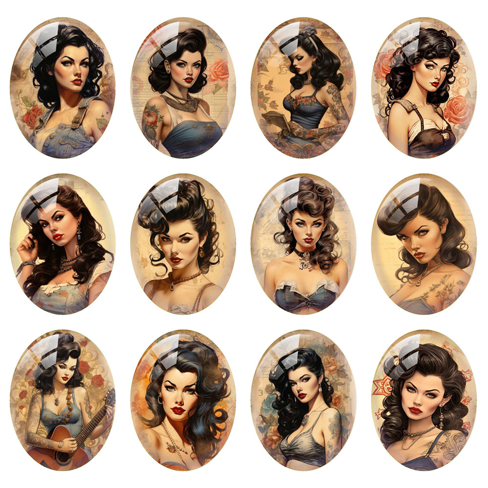 Cabochons en verre vintage à d - Body Jewelry Stickers avis et prix