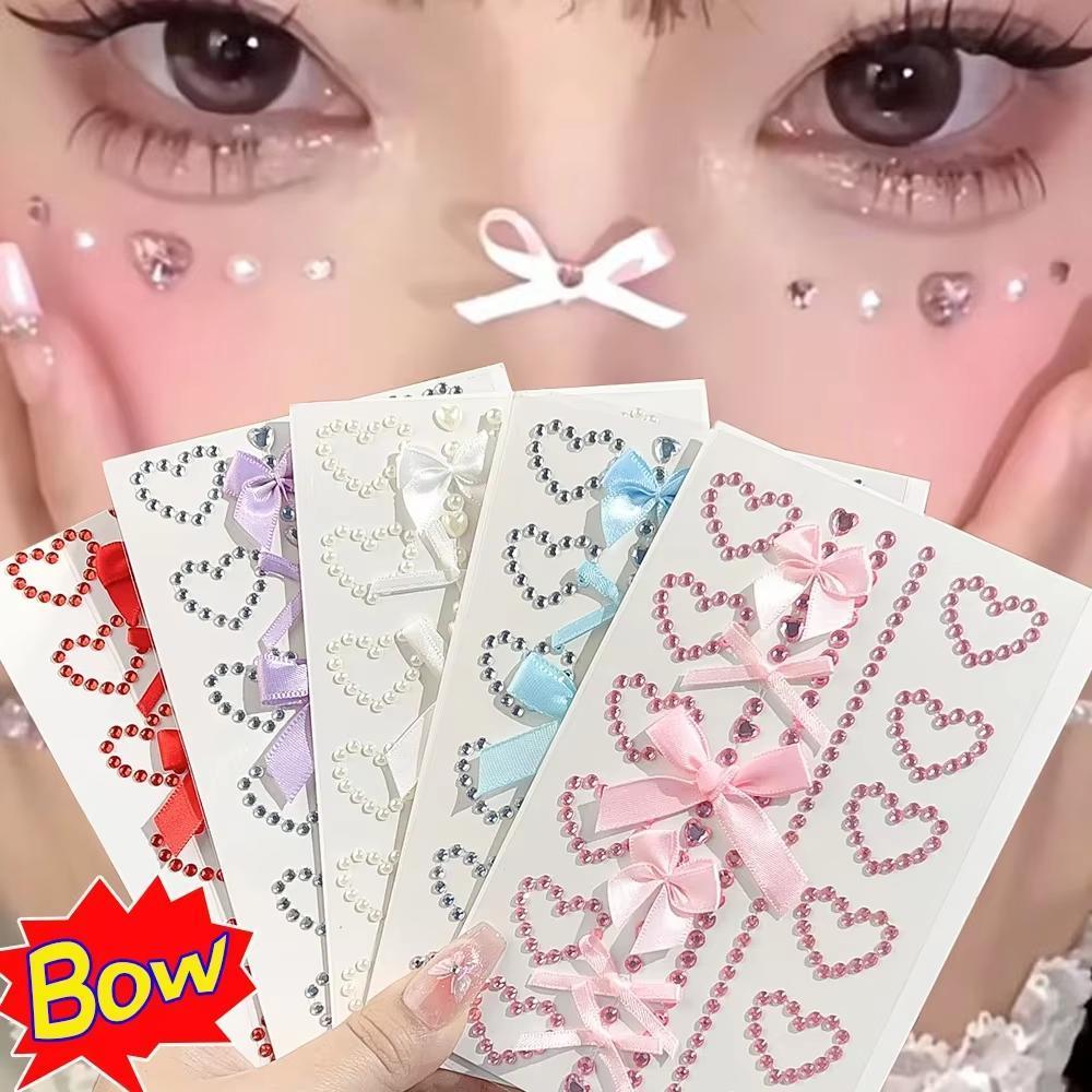 1 feuille rouge ruban arc arti - Body Jewelry Stickers avis et prix