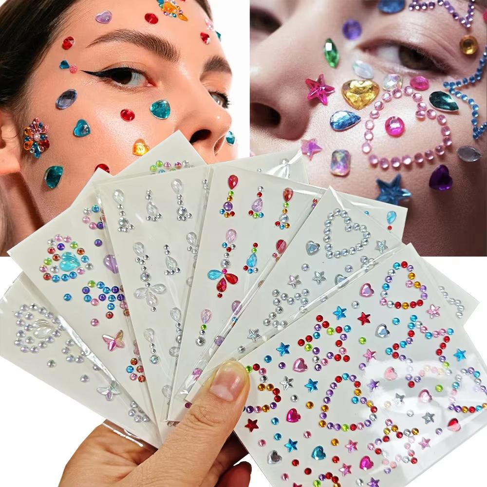 1 feuille coloré arc/étoile/cœ - Body Jewelry Stickers avis et prix