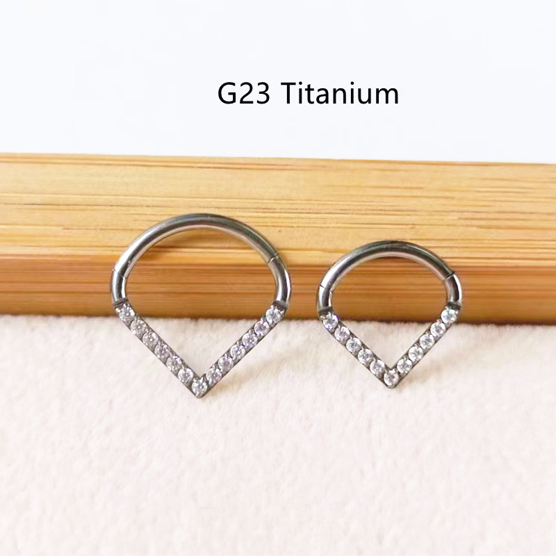 10 pièces G23 titane F136 CZ c - Clicker Ring Seamless avis et prix