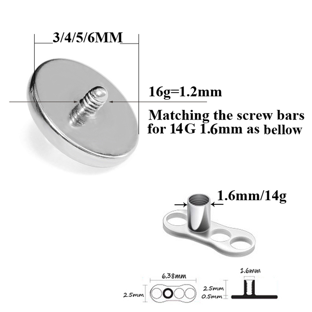 1 PC acier chirurgical broche  - Dermal Anchor Top avis et prix