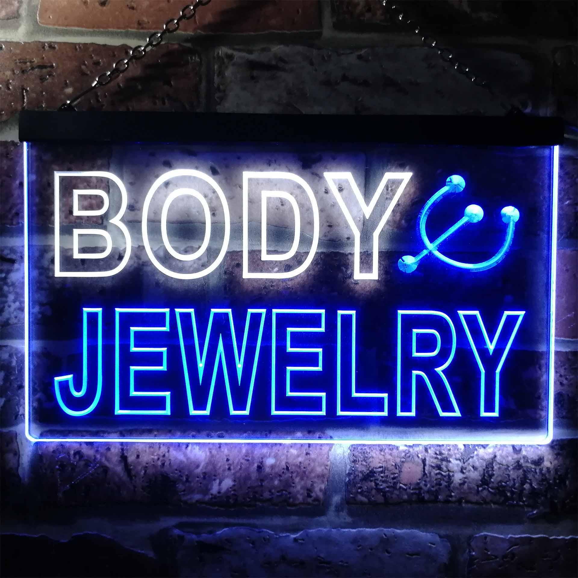 Enseigne au néon Led bicolore  - Body Jewelry Shop avis et prix