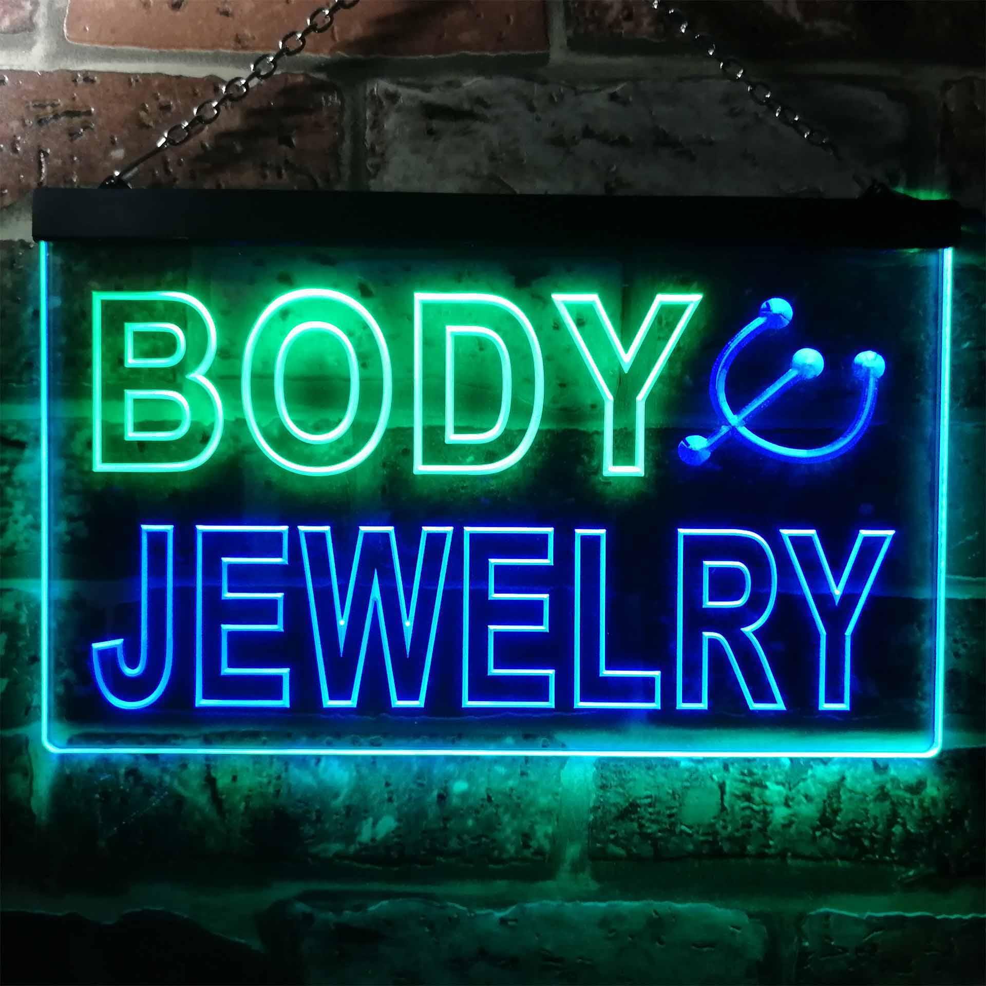 Enseigne au néon Led bicolore  - Body Jewelry Shop avis et prix