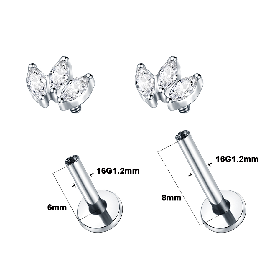 1pc Labret Piercing titane lèv - Body Jewelry Internally Threaded avis et prix