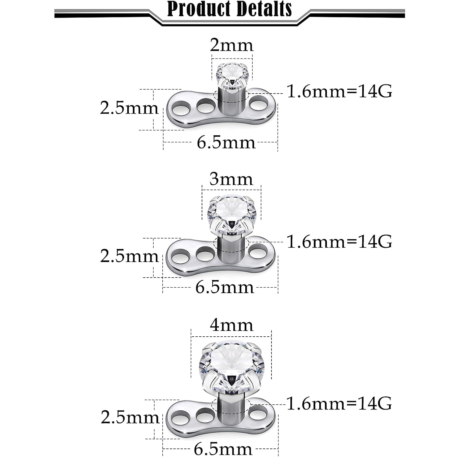14G G23 Titanium Dermal Pierci - Dermal Anchor Top avis et prix