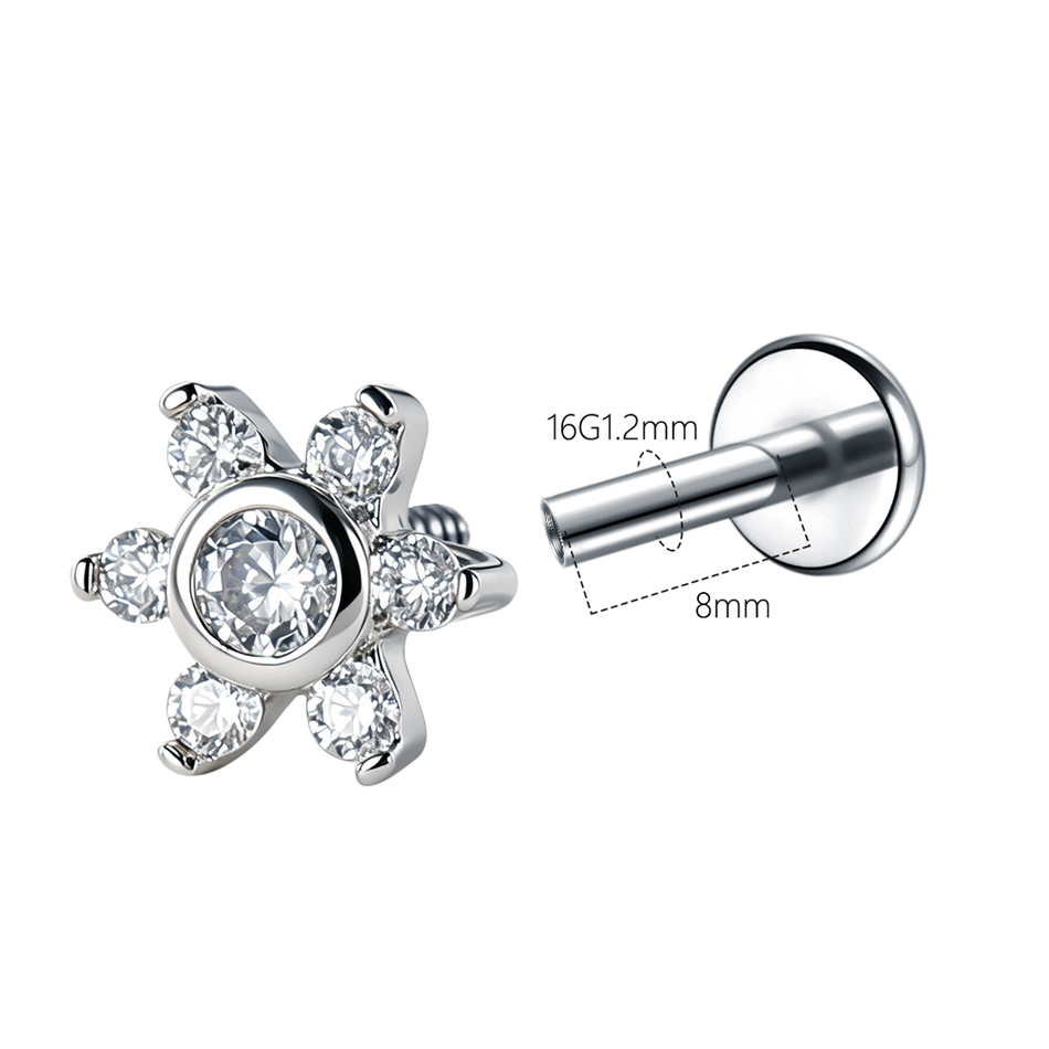 1 pièce Boucle d'oreille clou  - Body Jewelry Internally Threaded avis et prix