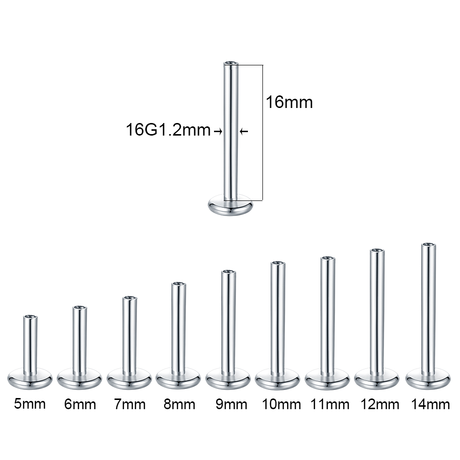 Piercing Labret en acier, 10 p - Body Jewelry Internally Threaded avis et prix