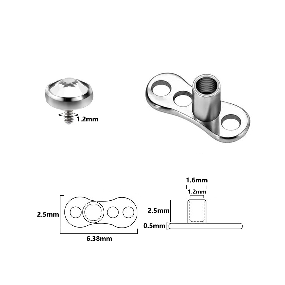 9 pièces-1 pièce en acier chir - Dermal Anchor Top avis et prix